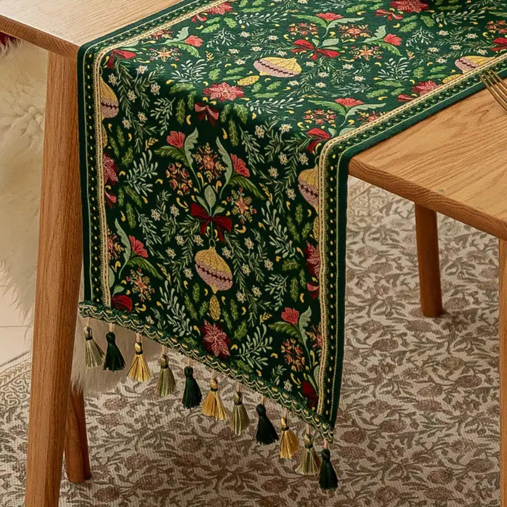 Lisslune | Tapestry Botanical Holiday Table Runner