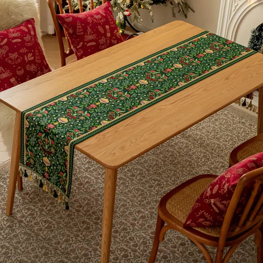 Lisslune | Tapestry Botanical Holiday Table Runner