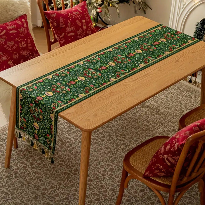 Lisslune | Tapestry Botanical Holiday Table Runner