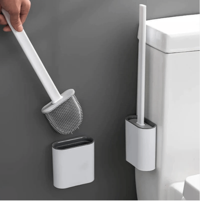 Lisslune | Silicone toilet brush with long handle & wall sticker