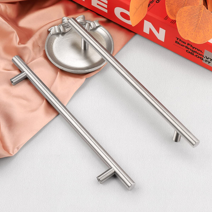 Lisslune | Brushed Nickel Modern Stainless Steel Drawer Hardware T-Bar Handles
