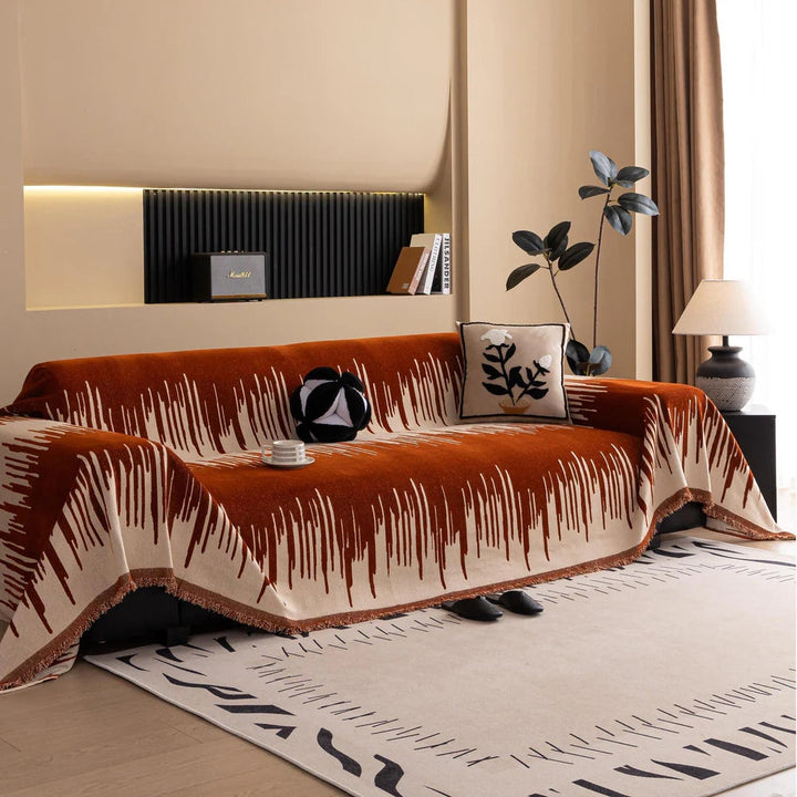 Lisslune | Brushstroke Vertical Pattern Chenille Sofa Cover