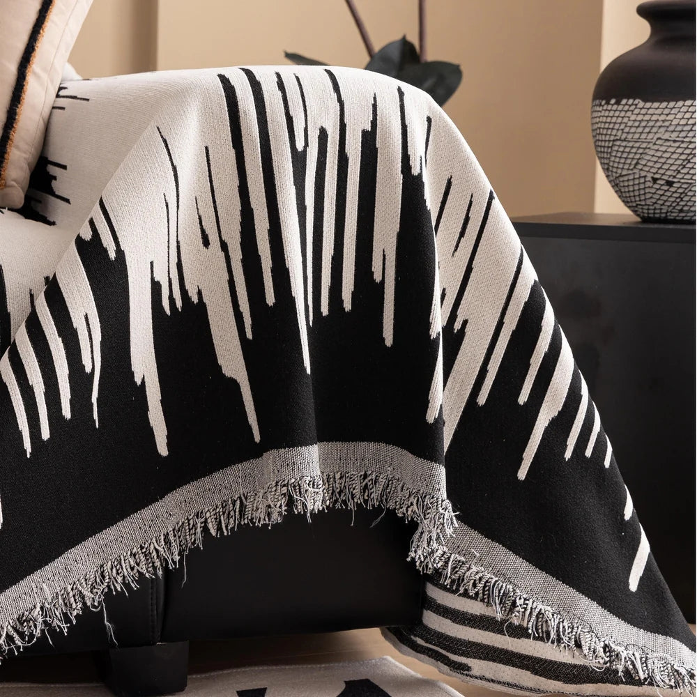 Lisslune | Brushstroke Vertical Pattern Chenille Sofa Cover