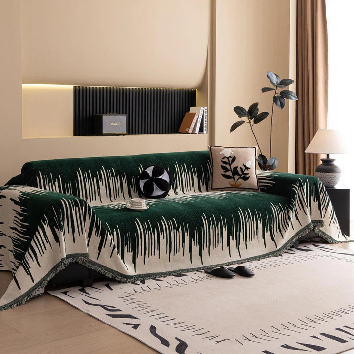 Lisslune | Brushstroke Vertical Pattern Chenille Sofa Cover