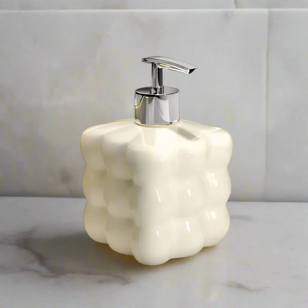 Lisslune | Ceramic Soap Dispenser with Bubble Design for Bathroom or Kitchen