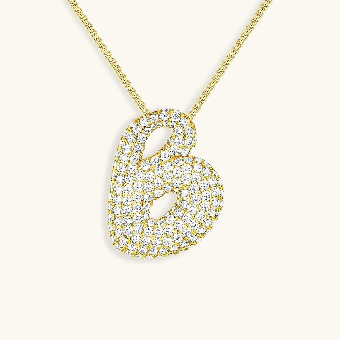 Lisslune | Bubble Initial-Diamond-Necklace
