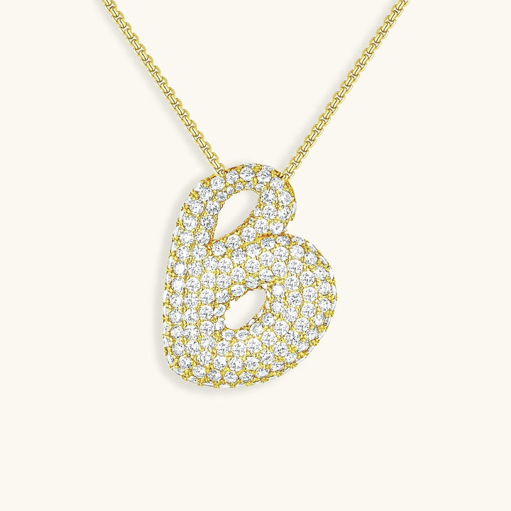 Lisslune | Bubble Initial-Diamond-Necklace