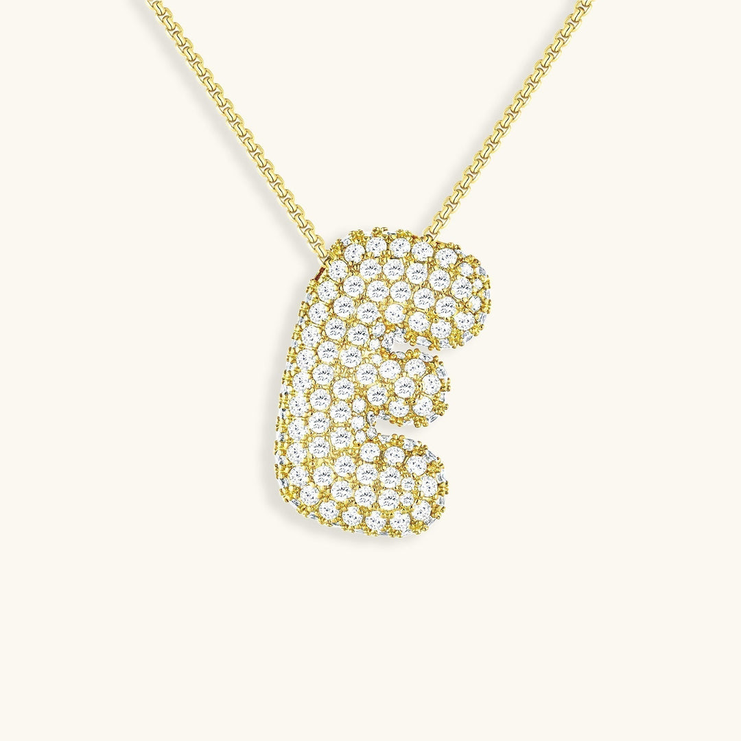 Lisslune | Bubble Initial-Diamond-Necklace