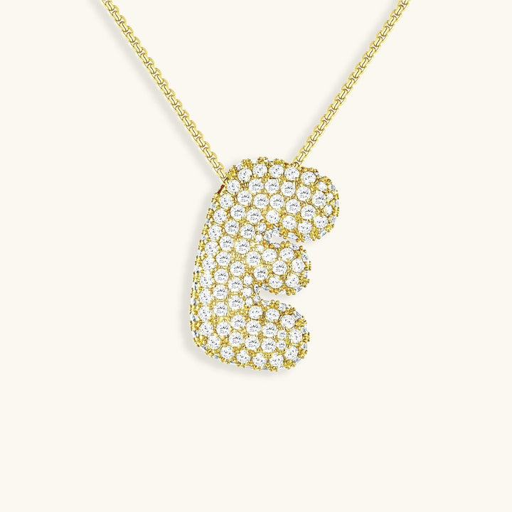 Lisslune | Bubble Initial-Diamond-Necklace