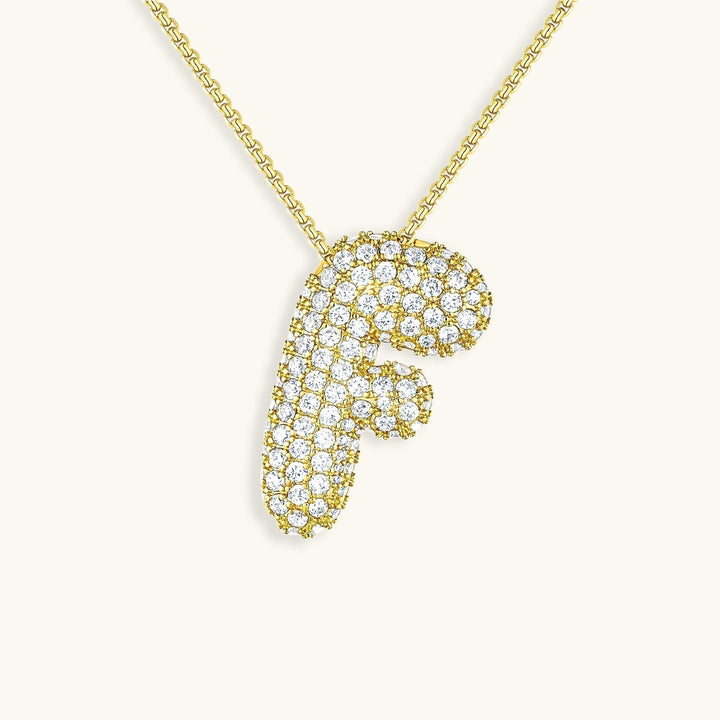 Lisslune | Bubble Initial-Diamond-Necklace