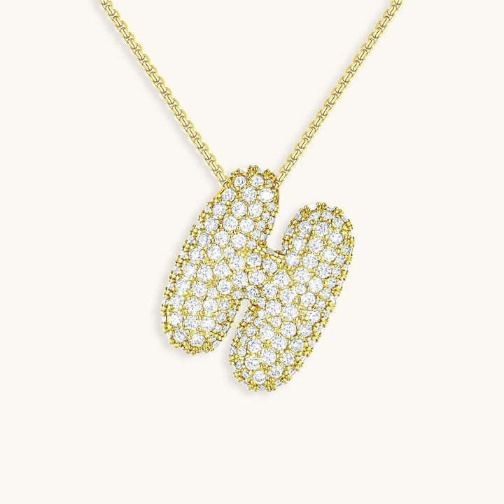 Lisslune | Bubble Initial-Diamond-Necklace