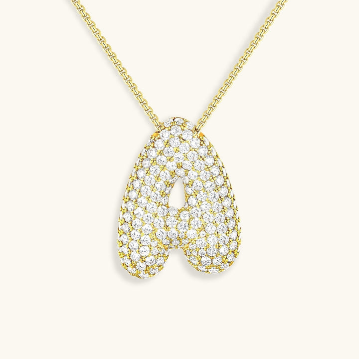 Lisslune | Bubble Initial-Diamond-Necklace