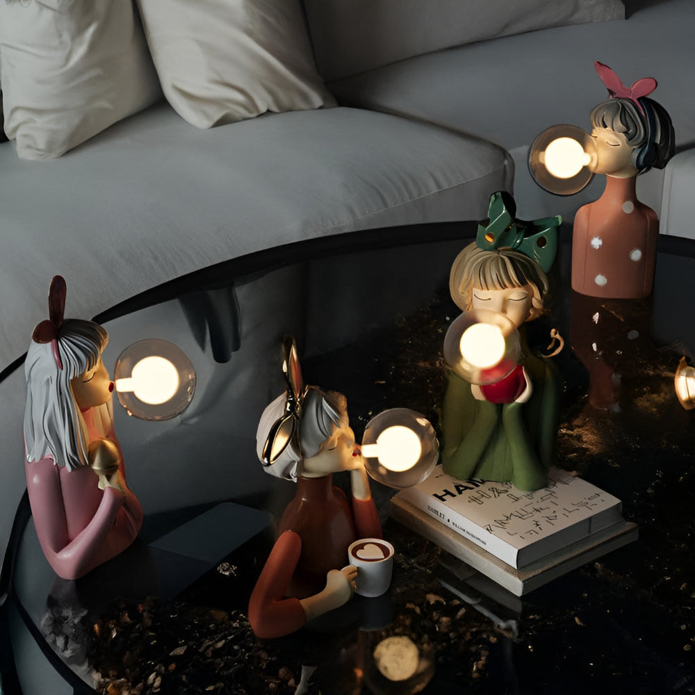 Lisslune | BubbleFairies Table Lamp – Enchanting Quartet Cartoon Girl Figurine Light