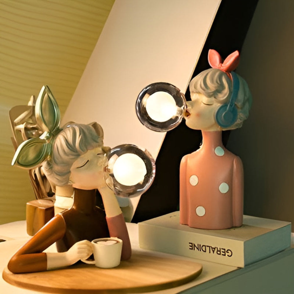 Lisslune | BubbleFairies Table Lamp – Enchanting Quartet Cartoon Girl Figurine Light
