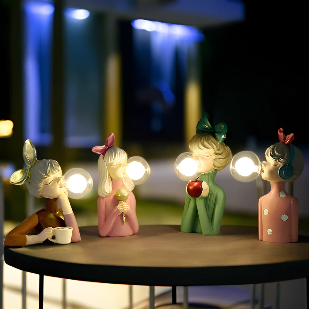 Lisslune | BubbleFairies Table Lamp – Enchanting Quartet Cartoon Girl Figurine Light