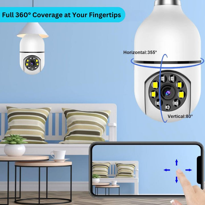 Lisslune | Smart 360° Light Bulb Security Camera with 1080P HD