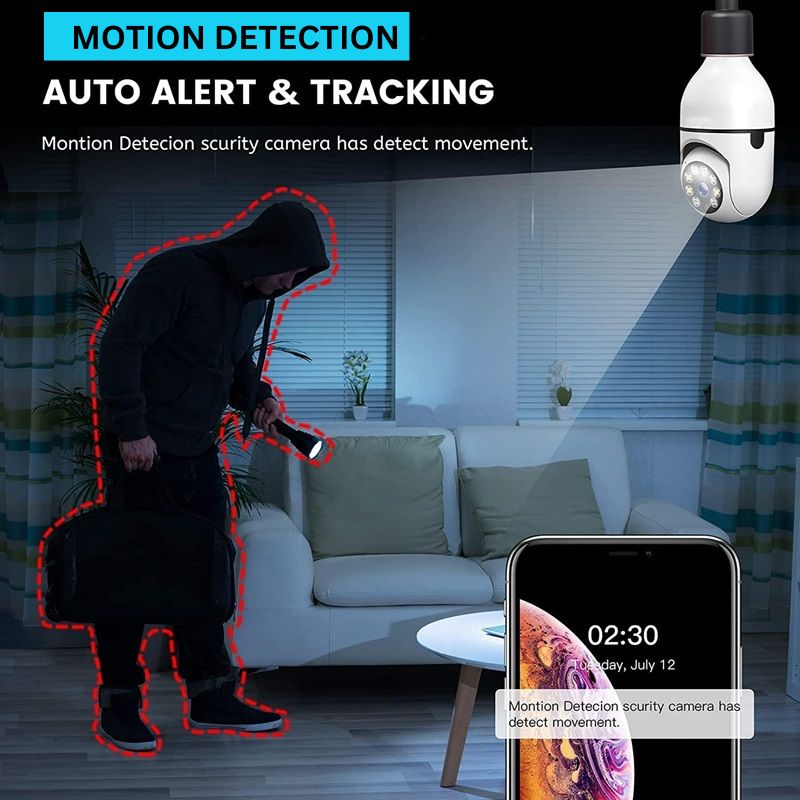 Lisslune | Smart 360° Light Bulb Security Camera with 1080P HD