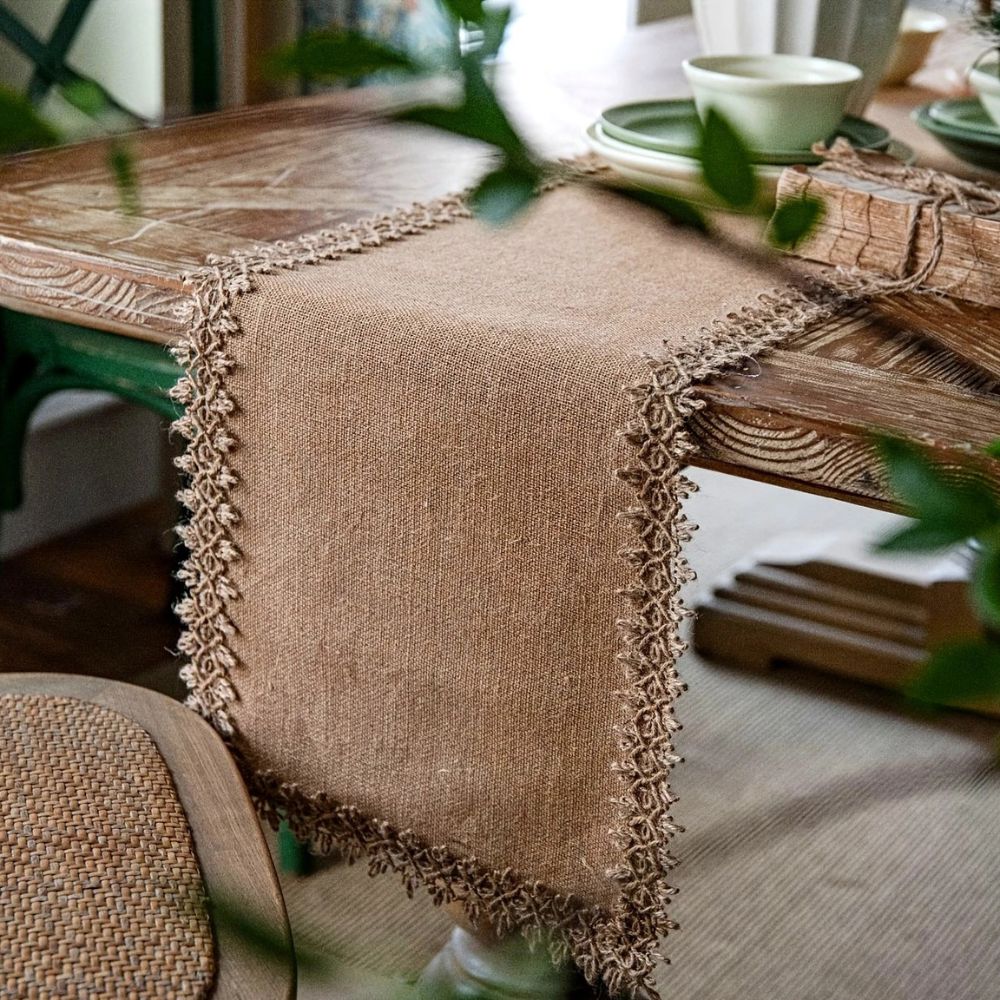 Lisslune | Burlap Charm Boho Table Runner