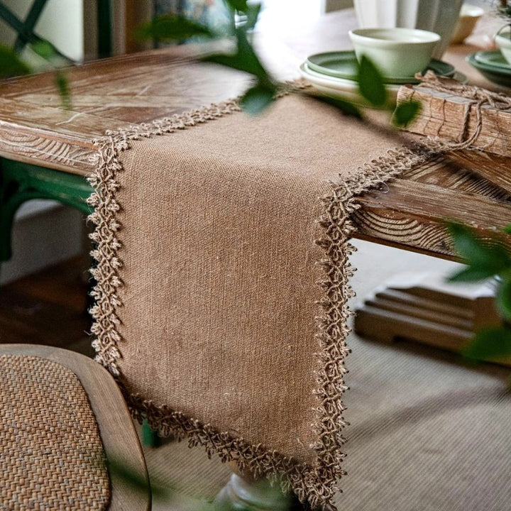 Lisslune | Burlap Charm Boho Table Runner