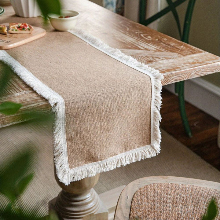 Lisslune | Burlap Charm Boho Table Runner