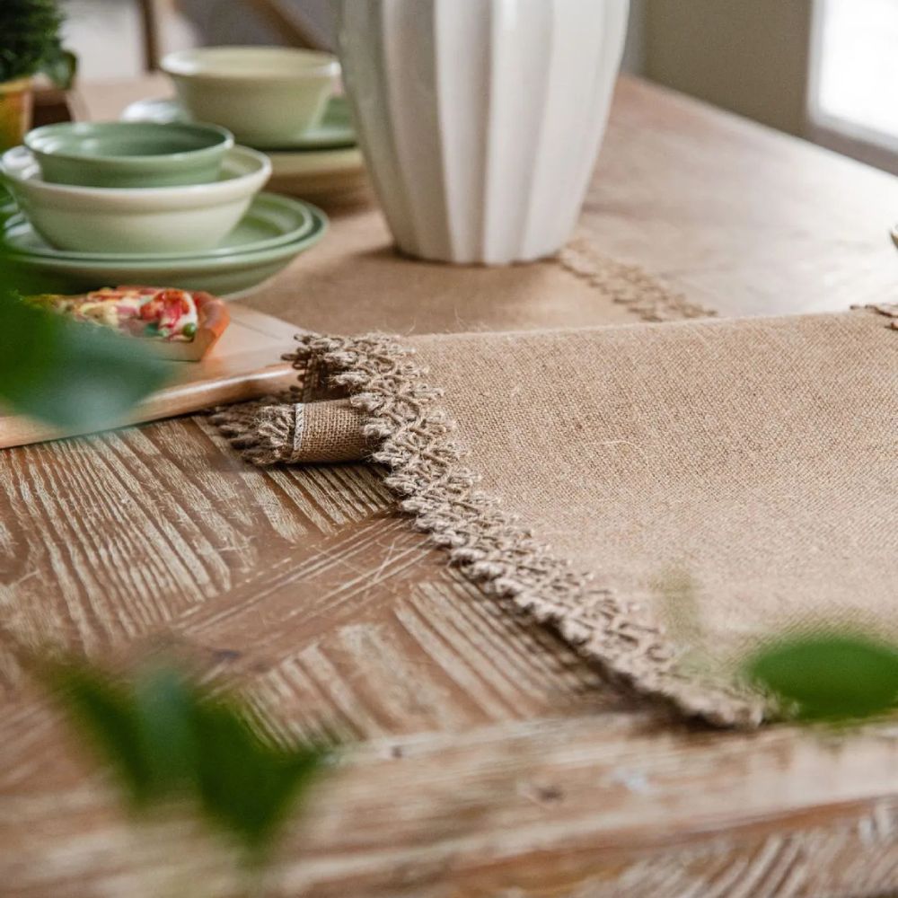 Lisslune | Burlap Charm Boho Table Runner