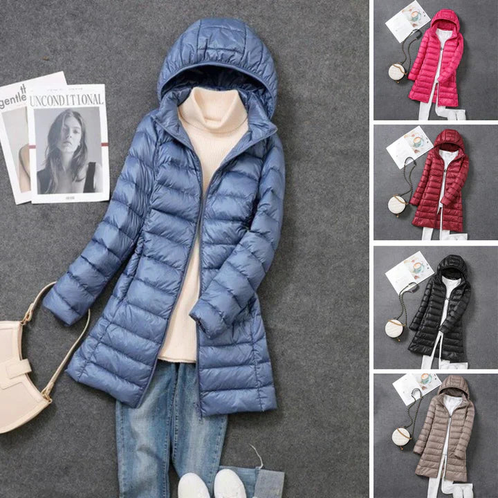 Lisslune | Ultralight, Packable, Long Puffer Coat