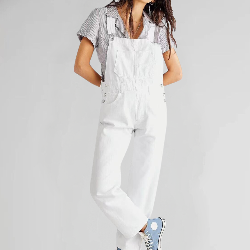 Lisslune | Women's Denim Overalls with Cross-Back Design