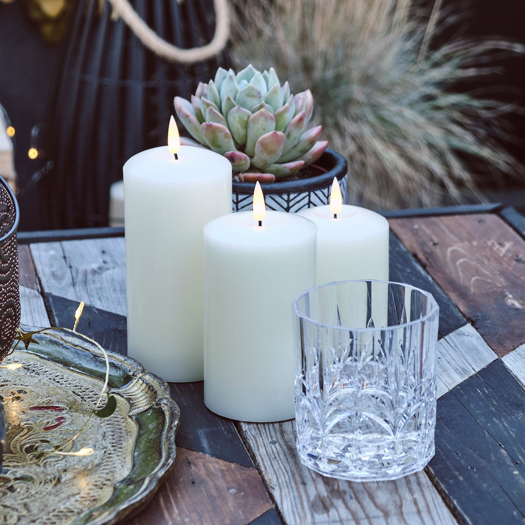 Lisslune | TruGlow LED Outdoor Candle Trio with Remote Control