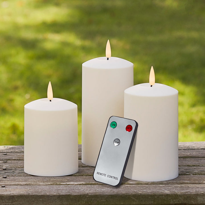Lisslune | TruGlow LED Outdoor Candle Trio with Remote Control
