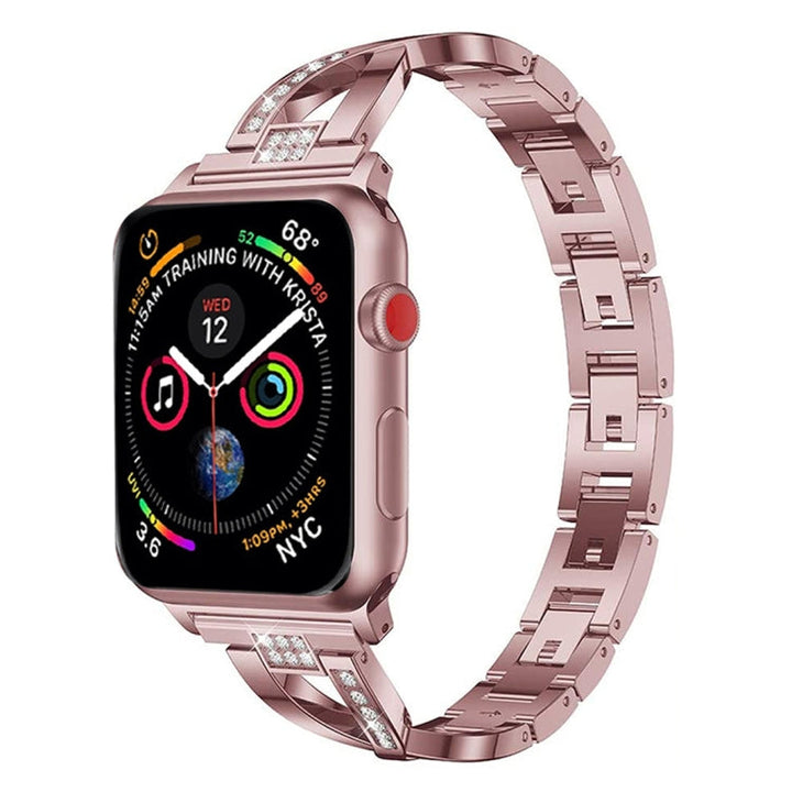 Lisslune | Colorful Diamond Stainless Steel Bracelet for Apple Watch Series 7 41mm / 6 & SE & 5 & 4 40mm / 3 & 2 & 1 38mm (Purple)