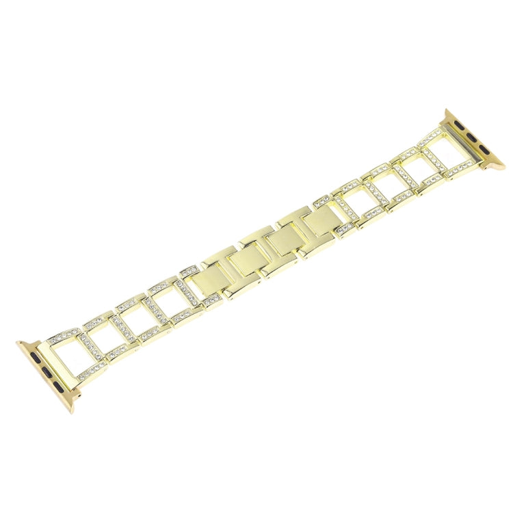 Lisslune | Colorful Diamond Stainless Steel Watch Band for Apple Watch Series 10 42mm / 9&8&7 41mm / SE 3&SE 2&6&SE&5&4 40mm / 3&2&1 38mm (Gold)