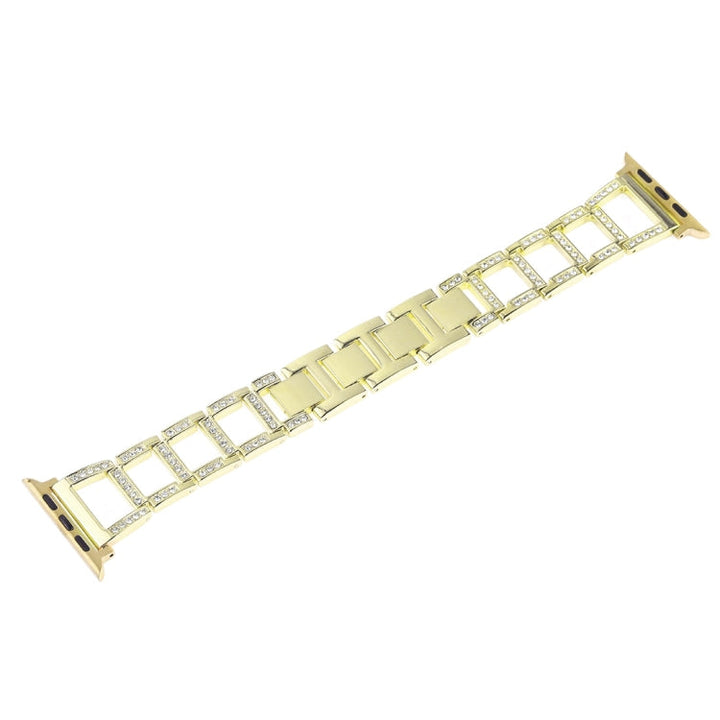 Lisslune | Colorful Diamond Stainless Steel Watch Band for Apple Watch Series 10 42mm / 9&8&7 41mm / SE 3&SE 2&6&SE&5&4 40mm / 3&2&1 38mm (Gold)