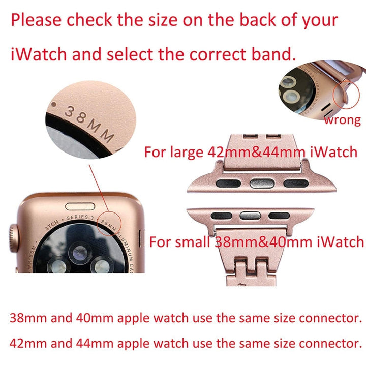 Lisslune | Colorful Diamond Stainless Steel Watch Band for Apple Watch Series 10 42mm / 9&8&7 41mm / SE 3&SE 2&6&SE&5&4 40mm / 3&2&1 38mm (Gold)