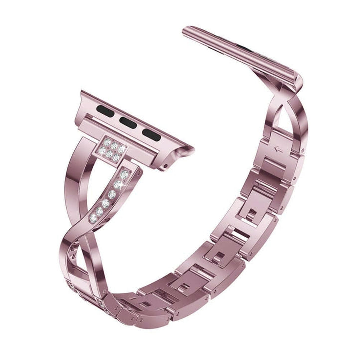 Lisslune | Colorful Diamond Stainless Steel Watch Band for Apple Watch Series 7 45mm / 6 & SE & 5 & 4 44mm / 3 & 2 & 1 42mm (Purple)