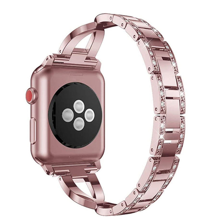 Lisslune | Colorful Diamond Stainless Steel Watch Band for Apple Watch Series 7 45mm / 6 & SE & 5 & 4 44mm / 3 & 2 & 1 42mm (Purple)