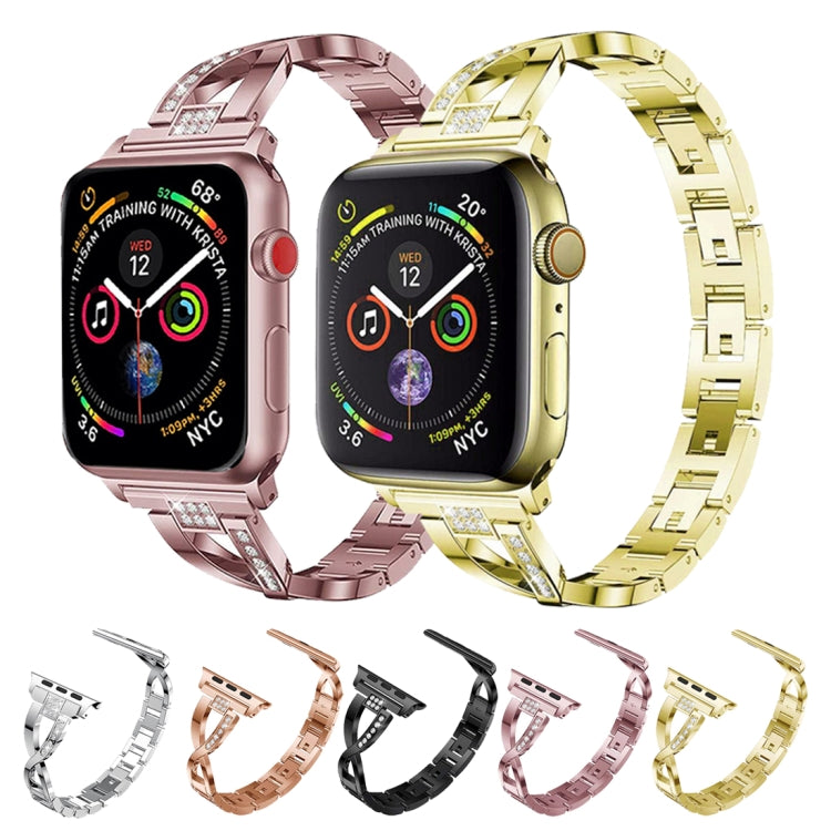 Lisslune | Colorful Diamond Stainless Steel Watch Band for Apple Watch Series 7 45mm / 6 & SE & 5 & 4 44mm / 3 & 2 & 1 42mm (Purple)