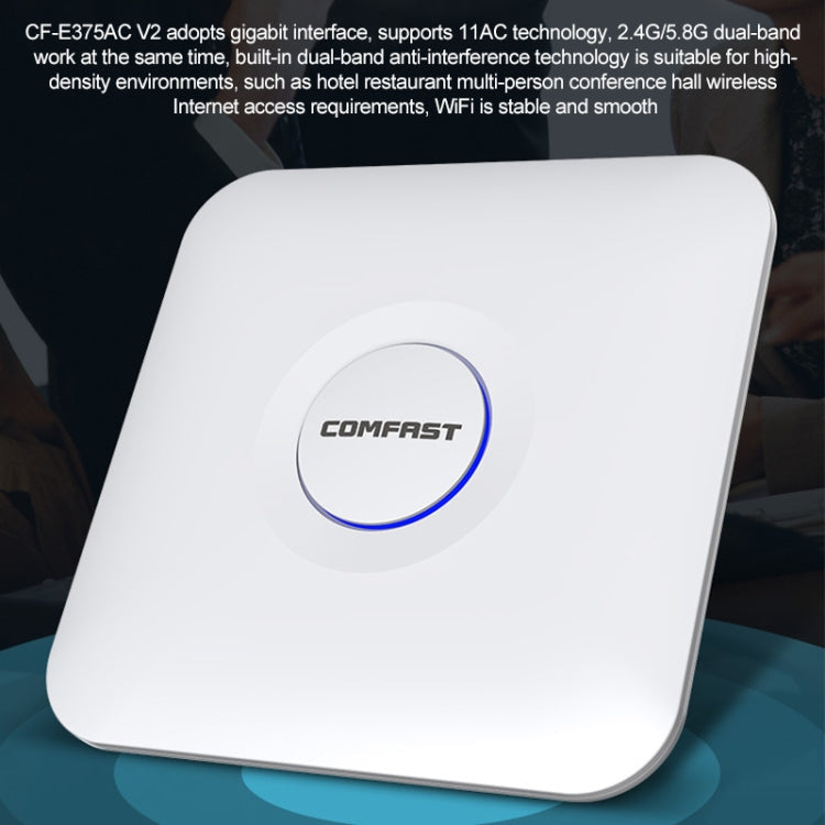 Lisslune | COMFAST CF-E375AC 1300Mbps Dual Band Wireless Indoor Ceiling AP 2.4G+5.8GHz WiFi Access Point