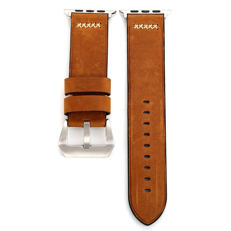 Lisslune | For Apple Watch Ultra 49mm & Watch Ultra 2 49mm / Series 10 46mm / 9 & 8 & 7 45mm / SE 3 & SE 2 & 6 & SE & 5 & 4 44mm / 3 & 2 & 1 42mm Retro XX Line Pattern Leather Watch Band (Brown)