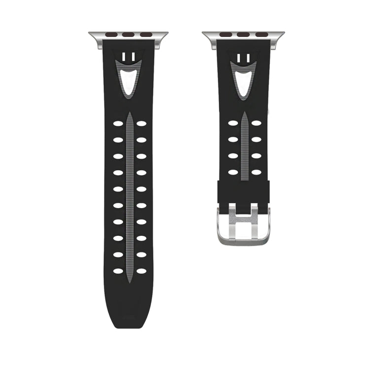 Lisslune | For Apple Watch Series 3 & 2 & 1 38mm Fashion Smiling Face Pattern Silicone Band (Black+Gray)