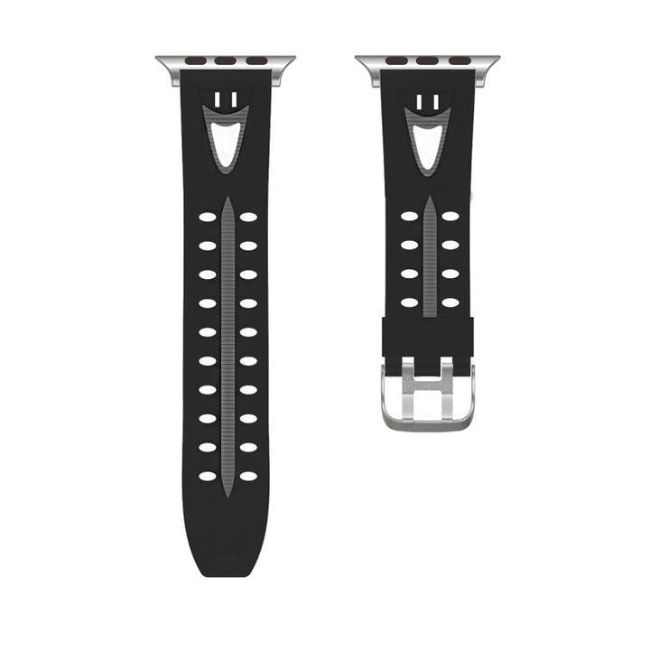Lisslune | For Apple Watch Series 3 & 2 & 1 38mm Fashion Smiling Face Pattern Silicone Band (Black+Gray)