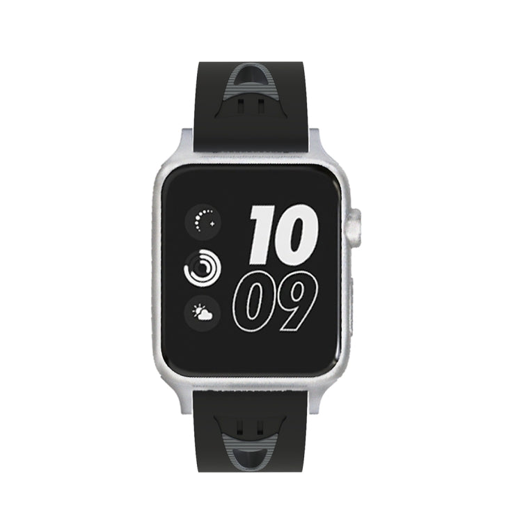 Lisslune | For Apple Watch Series 3 & 2 & 1 38mm Fashion Smiling Face Pattern Silicone Band (Black+Gray)