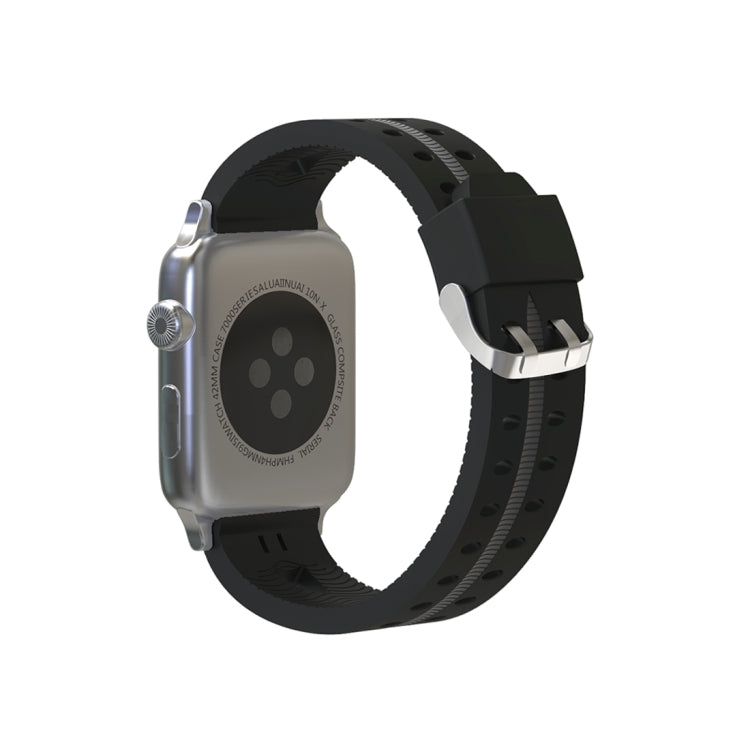 Lisslune | For Apple Watch Series 3 & 2 & 1 38mm Fashion Smiling Face Pattern Silicone Band (Black+Gray)