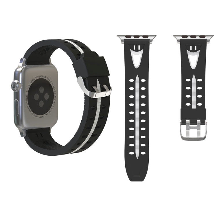 Lisslune | For Apple Watch Series 3 & 2 & 1 38mm Fashion Smiling Face Pattern Silicone Watch Band (Black+White)