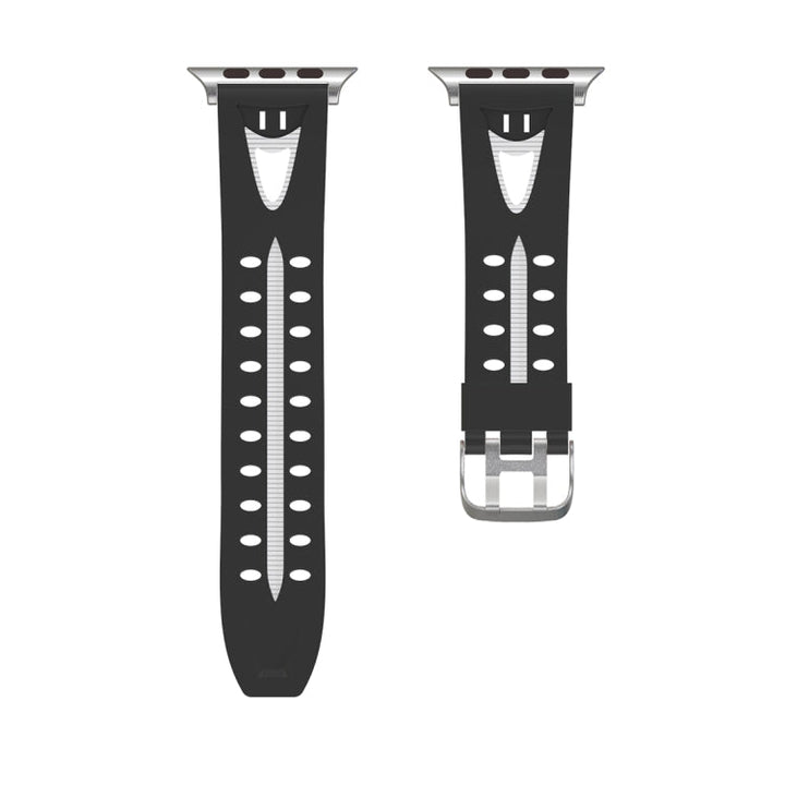 Lisslune | For Apple Watch Series 3 & 2 & 1 38mm Fashion Smiling Face Pattern Silicone Watch Band (Black+White)
