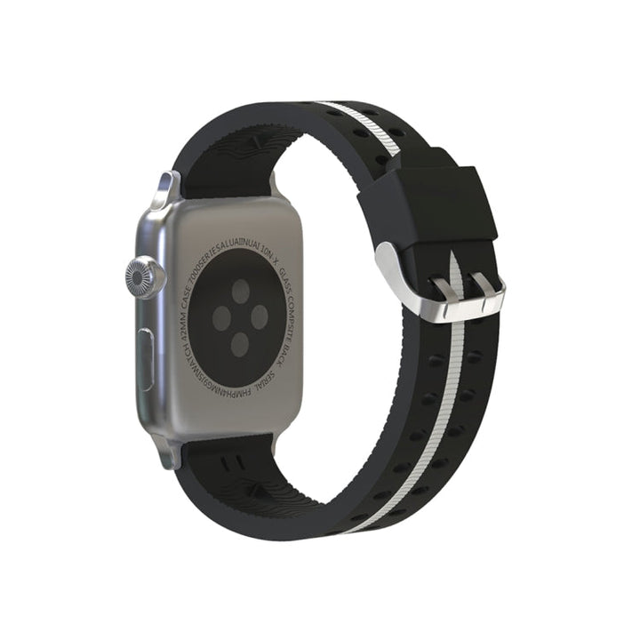 Lisslune | For Apple Watch Series 3 & 2 & 1 38mm Fashion Smiling Face Pattern Silicone Watch Band (Black+White)