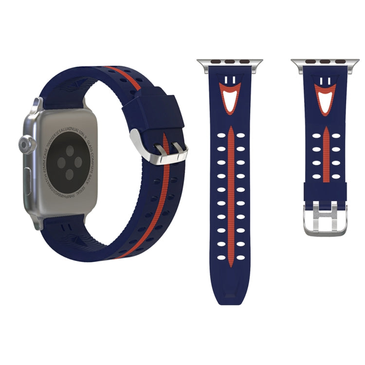 Lisslune | For Apple Watch Series 3 & 2 & 1 38mm Fashion Smiling Face Pattern Silicone Band (Blue+Red)