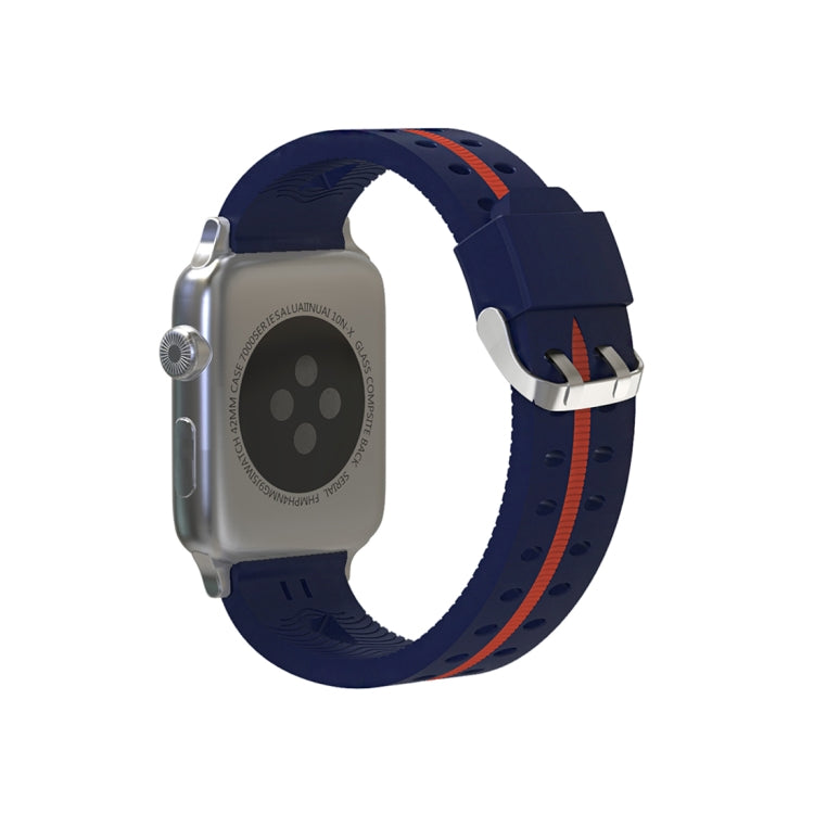 Lisslune | For Apple Watch Series 3 & 2 & 1 38mm Fashion Smiling Face Pattern Silicone Band (Blue+Red)