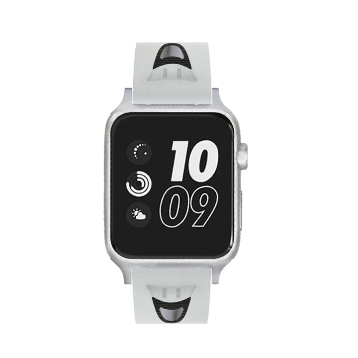 Lisslune | For Apple Watch Series 3 & 2 & 1 38mm Fashion Smiley Face Pattern Silicone Watch Band (White)