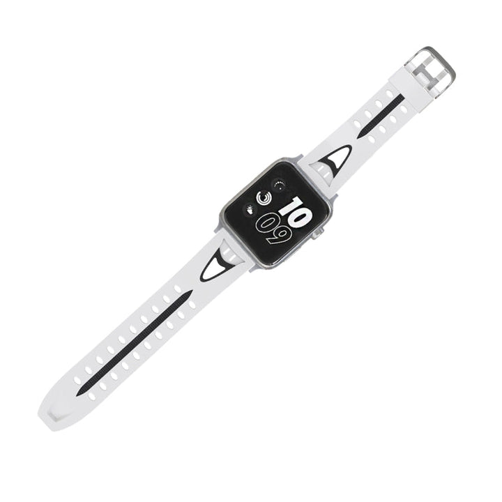 Lisslune | For Apple Watch Series 3 & 2 & 1 38mm Fashion Smiley Face Pattern Silicone Watch Band (White)