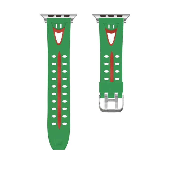 Lisslune | For Apple Watch Series 3 & 2 & 1 38mm Fashion Smiling Face Pattern Silicone Band (Green)